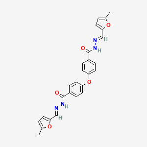 molecular formula C26H22N4O5 B3861471 4,4'-oxybis{N'-[(5-methyl-2-furyl)methylene]benzohydrazide} 