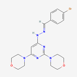 molecular formula C19H23BrN6O2 B3861483 4-bromobenzaldehyde (2,6-di-4-morpholinyl-4-pyrimidinyl)hydrazone 