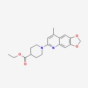 molecular formula C19H22N2O4 B3861487 ethyl 1-(8-methyl[1,3]dioxolo[4,5-g]quinolin-6-yl)-4-piperidinecarboxylate 