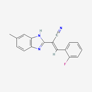 molecular formula C17H12FN3 B3861513 3-(2-fluorophenyl)-2-(5-methyl-1H-benzimidazol-2-yl)acrylonitrile 