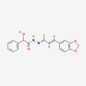 molecular formula C19H18N2O4 B3861548 N'-[3-(1,3-benzodioxol-5-yl)-1-methyl-2-propen-1-ylidene]-2-hydroxy-2-phenylacetohydrazide 