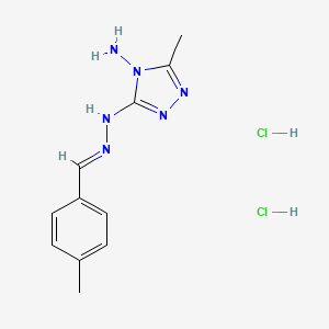 molecular formula C11H16Cl2N6 B3861565 4-methylbenzaldehyde (4-amino-5-methyl-4H-1,2,4-triazol-3-yl)hydrazone dihydrochloride 