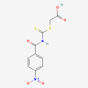 molecular formula C10H8N2O5S2 B3861566 ({[(4-nitrobenzoyl)amino]carbonothioyl}thio)acetic acid 