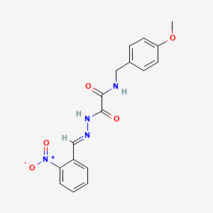 molecular formula C17H16N4O5 B3861583 N-(4-methoxybenzyl)-2-[2-(2-nitrobenzylidene)hydrazino]-2-oxoacetamide 