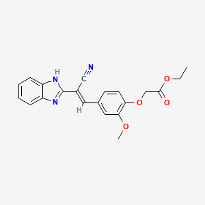 molecular formula C21H19N3O4 B3861661 ethyl {4-[2-(1H-benzimidazol-2-yl)-2-cyanovinyl]-2-methoxyphenoxy}acetate CAS No. 5533-26-6