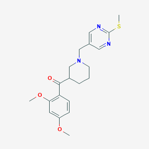 molecular formula C20H25N3O3S B3861697 (2,4-dimethoxyphenyl)(1-{[2-(methylthio)-5-pyrimidinyl]methyl}-3-piperidinyl)methanone 