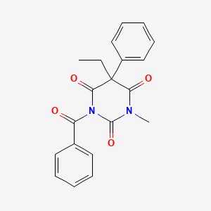 molecular formula C20H18N2O4 B3861717 1-benzoyl-5-ethyl-3-methyl-5-phenyl-2,4,6(1H,3H,5H)-pyrimidinetrione 