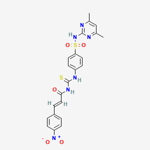 molecular formula C22H20N6O5S2 B3861720 N-{[(4-{[(4,6-dimethyl-2-pyrimidinyl)amino]sulfonyl}phenyl)amino]carbonothioyl}-3-(4-nitrophenyl)acrylamide 
