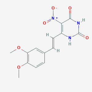 molecular formula C14H13N3O6 B3861728 6-[2-(3,4-dimethoxyphenyl)vinyl]-5-nitro-2,4(1H,3H)-pyrimidinedione 