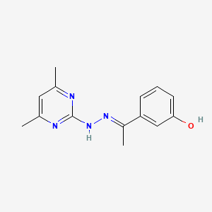 molecular formula C14H16N4O B3861741 1-(3-hydroxyphenyl)ethanone (4,6-dimethyl-2-pyrimidinyl)hydrazone 
