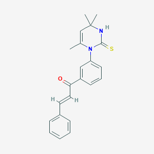 molecular formula C22H22N2OS B3861751 3-phenyl-1-[3-(4,4,6-trimethyl-2-thioxo-3,4-dihydro-1(2H)-pyrimidinyl)phenyl]-2-propen-1-one 