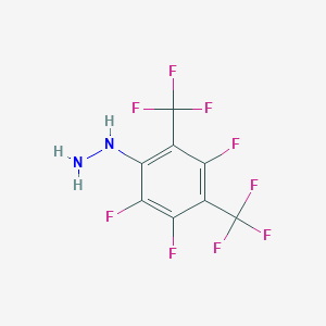 molecular formula C8H3F9N2 B386176 1-[2,3,5-Trifluoro-4,6-bis(trifluoromethyl)phenyl]hydrazine 