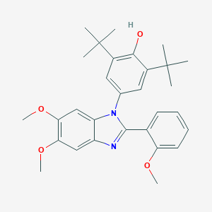 molecular formula C30H36N2O4 B386181 2,6-ditert-butyl-4-[5,6-dimethoxy-2-(2-methoxyphenyl)-1H-benzimidazol-1-yl]phenol 