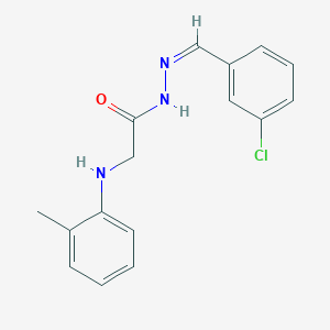 molecular formula C16H16ClN3O B3861821 N'-(3-chlorobenzylidene)-2-[(2-methylphenyl)amino]acetohydrazide 