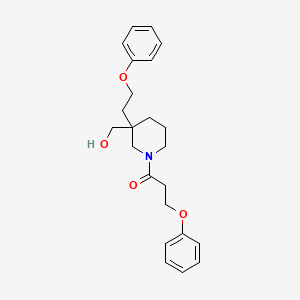 [3-(2-phenoxyethyl)-1-(3-phenoxypropanoyl)-3-piperidinyl]methanol