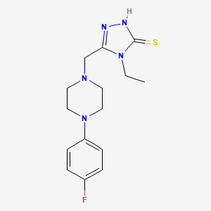 molecular formula C15H20FN5S B3861837 4-ethyl-5-{[4-(4-fluorophenyl)-1-piperazinyl]methyl}-2,4-dihydro-3H-1,2,4-triazole-3-thione 