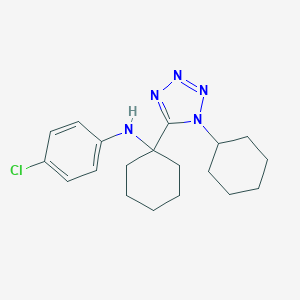 molecular formula C19H26ClN5 B386184 N-(4-chlorophenyl)-N-[1-(1-cyclohexyl-1H-tetraazol-5-yl)cyclohexyl]amine 