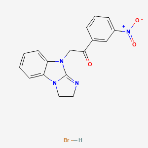 2-(2,3-dihydro-9H-imidazo[1,2-a]benzimidazol-9-yl)-1-(3-nitrophenyl)ethanone hydrobromide