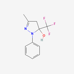 molecular formula C11H11F3N2O B3861902 3-甲基-1-苯基-5-(三氟甲基)-4,5-二氢-1H-吡唑-5-醇 