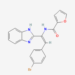 molecular formula C20H14BrN3O2 B3861908 N-[1-(1H-benzimidazol-2-yl)-2-(4-bromophenyl)vinyl]-2-furamide 