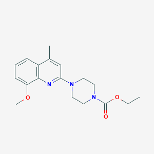 molecular formula C18H23N3O3 B3861913 ethyl 4-(8-methoxy-4-methyl-2-quinolinyl)-1-piperazinecarboxylate 