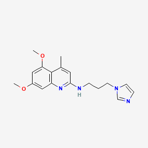 molecular formula C18H22N4O2 B3861951 N-[3-(1H-imidazol-1-yl)propyl]-5,7-dimethoxy-4-methyl-2-quinolinamine 