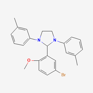 molecular formula C24H25BrN2O B3862005 2-(5-bromo-2-methoxyphenyl)-1,3-bis(3-methylphenyl)imidazolidine 