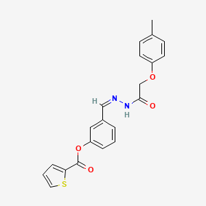molecular formula C21H18N2O4S B3862055 3-{2-[(4-methylphenoxy)acetyl]carbonohydrazonoyl}phenyl 2-thiophenecarboxylate 