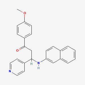 molecular formula C25H22N2O2 B3862066 1-(4-methoxyphenyl)-3-(2-naphthylamino)-3-(4-pyridinyl)-1-propanone 
