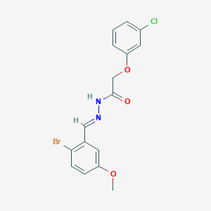 molecular formula C16H14BrClN2O3 B3862077 N'-(2-bromo-5-methoxybenzylidene)-2-(3-chlorophenoxy)acetohydrazide 
