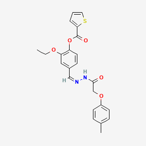 molecular formula C23H22N2O5S B3862097 2-ethoxy-4-{2-[(4-methylphenoxy)acetyl]carbonohydrazonoyl}phenyl 2-thiophenecarboxylate 