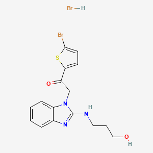 molecular formula C16H17Br2N3O2S B3862121 1-(5-bromo-2-thienyl)-2-{2-[(3-hydroxypropyl)amino]-1H-benzimidazol-1-yl}ethanone hydrobromide 