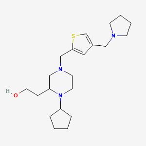 2-(1-cyclopentyl-4-{[4-(1-pyrrolidinylmethyl)-2-thienyl]methyl}-2-piperazinyl)ethanol