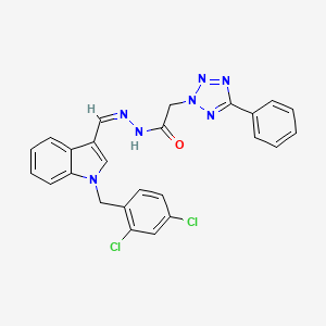 molecular formula C25H19Cl2N7O B3862157 N'-{[1-(2,4-dichlorobenzyl)-1H-indol-3-yl]methylene}-2-(5-phenyl-2H-tetrazol-2-yl)acetohydrazide 