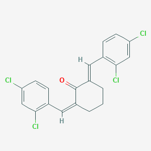 molecular formula C20H14Cl4O B386216 (2E,6Z)-2,6-bis[(2,4-dichlorophenyl)methylidene]cyclohexan-1-one 