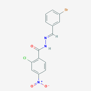 molecular formula C14H9BrClN3O3 B3862161 N'-(3-bromobenzylidene)-2-chloro-4-nitrobenzohydrazide 