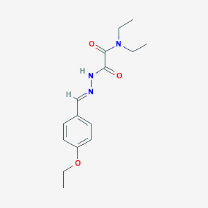 molecular formula C15H21N3O3 B3862175 2-[2-(4-ethoxybenzylidene)hydrazino]-N,N-diethyl-2-oxoacetamide 