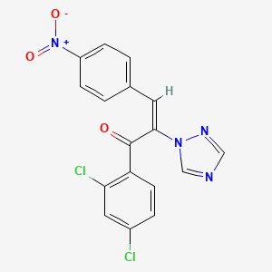molecular formula C17H10Cl2N4O3 B3862186 1-(2,4-dichlorophenyl)-3-(4-nitrophenyl)-2-(1H-1,2,4-triazol-1-yl)-2-propen-1-one 
