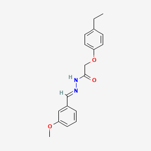 molecular formula C18H20N2O3 B3862199 2-(4-ethylphenoxy)-N'-(3-methoxybenzylidene)acetohydrazide 