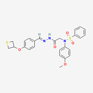 molecular formula C25H25N3O5S2 B3862207 N-(4-methoxyphenyl)-N-(2-oxo-2-{2-[4-(3-thietanyloxy)benzylidene]hydrazino}ethyl)benzenesulfonamide 