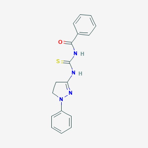 molecular formula C17H16N4OS B386221 1-Benzoyl-3-(1-phenyl-4,5-dihydro-1H-pyrazol-3-yl)-thiourea CAS No. 162999-52-2