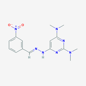 molecular formula C15H19N7O2 B3862227 3-nitrobenzaldehyde [2,6-bis(dimethylamino)-4-pyrimidinyl]hydrazone 