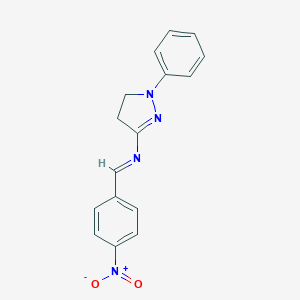 molecular formula C16H14N4O2 B386223 (4-Nitro-benzylidene)-(1-phenyl-4,5-dihydro-1H-pyrazol-3-yl)-amine 