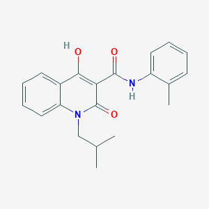 molecular formula C21H22N2O3 B3862237 4-hydroxy-1-isobutyl-N-(2-methylphenyl)-2-oxo-1,2-dihydro-3-quinolinecarboxamide 