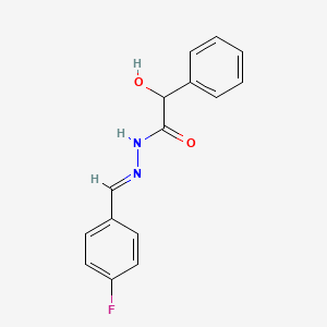 molecular formula C15H13FN2O2 B3862252 N'-(4-fluorobenzylidene)-2-hydroxy-2-phenylacetohydrazide 