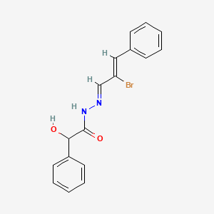 molecular formula C17H15BrN2O2 B3862259 N'-(2-bromo-3-phenyl-2-propen-1-ylidene)-2-hydroxy-2-phenylacetohydrazide 