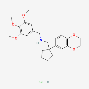 molecular formula C24H32ClNO5 B3862270 {[1-(2,3-dihydro-1,4-benzodioxin-6-yl)cyclopentyl]methyl}(3,4,5-trimethoxybenzyl)amine hydrochloride 