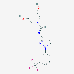 N,N-bis(2-hydroxyethyl)-N'-{1-[3-(trifluoromethyl)phenyl]-4,5-dihydro-1H-pyrazol-3-yl}imidoformamide
