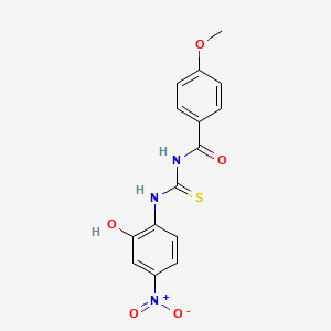 molecular formula C15H13N3O5S B3862281 N-{[(2-hydroxy-4-nitrophenyl)amino]carbonothioyl}-4-methoxybenzamide CAS No. 5536-91-4