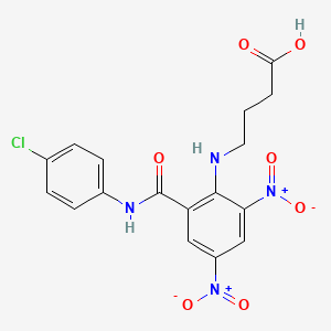 molecular formula C17H15ClN4O7 B3862282 4-[(2-{[(4-chlorophenyl)amino]carbonyl}-4,6-dinitrophenyl)amino]butanoic acid 